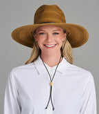 Haven Tan Wide-Brim Sun Hat with Chin Cord
