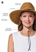 Haven Tan Wide-Brim Sun Hat with Chin Cord
