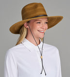 Haven Tan Wide-Brim Sun Hat with Chin Cord