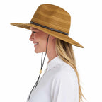 Haven Tan Wide-Brim Sun Hat with Chin Cord