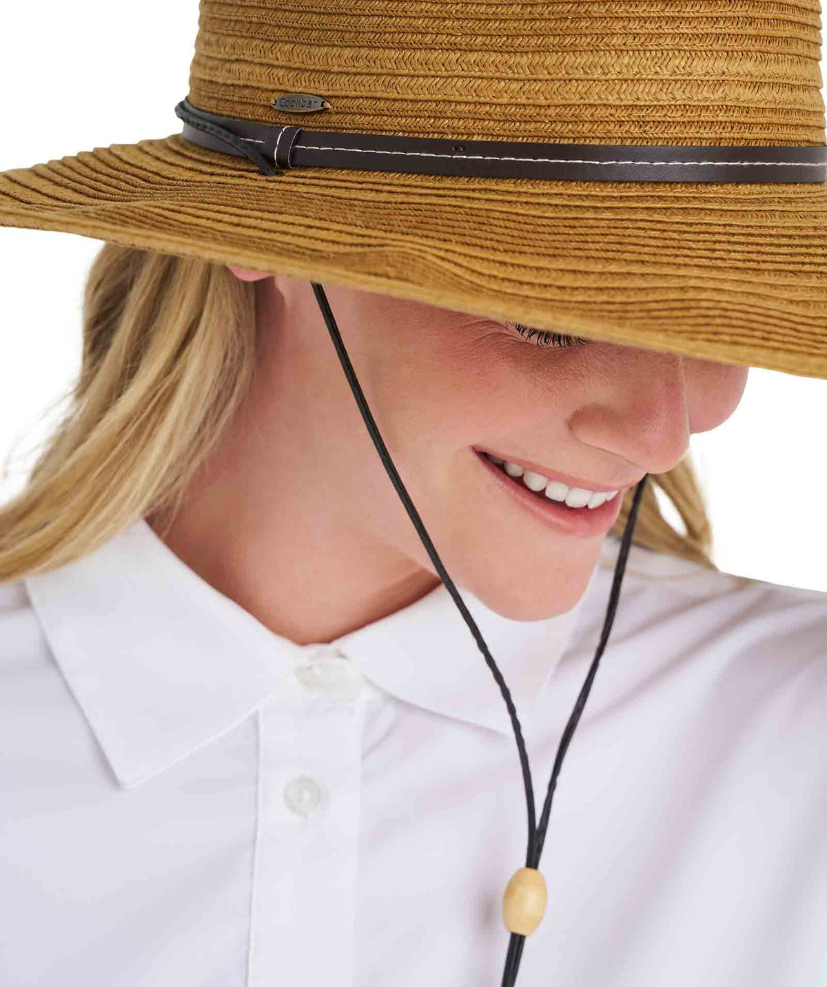 Haven Tan Wide-Brim Sun Hat with Chin Cord