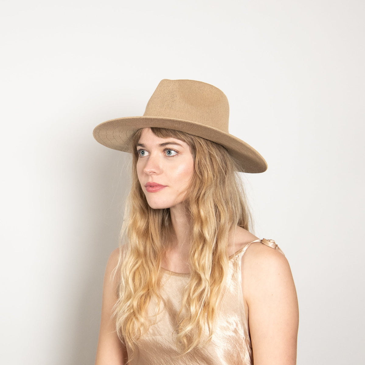 Zenith Tan Leather-Trim Mesh Panama Hat