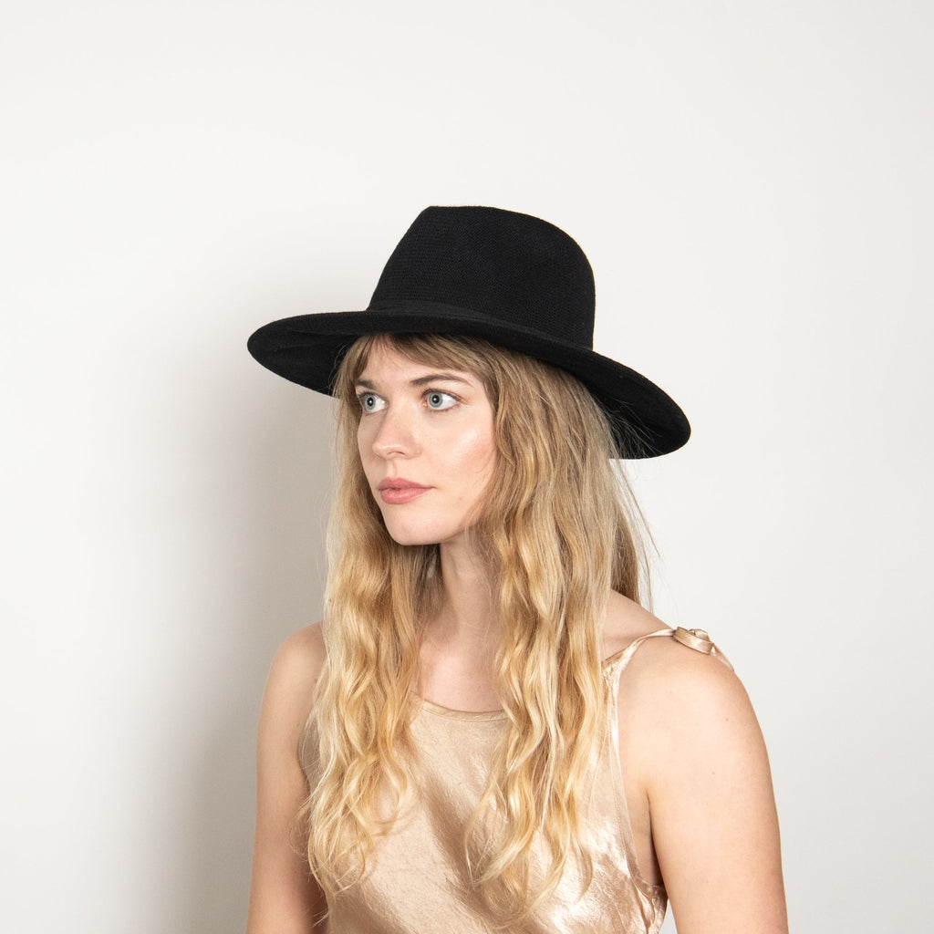 Wisteria Black Suede-Band Panama Hat