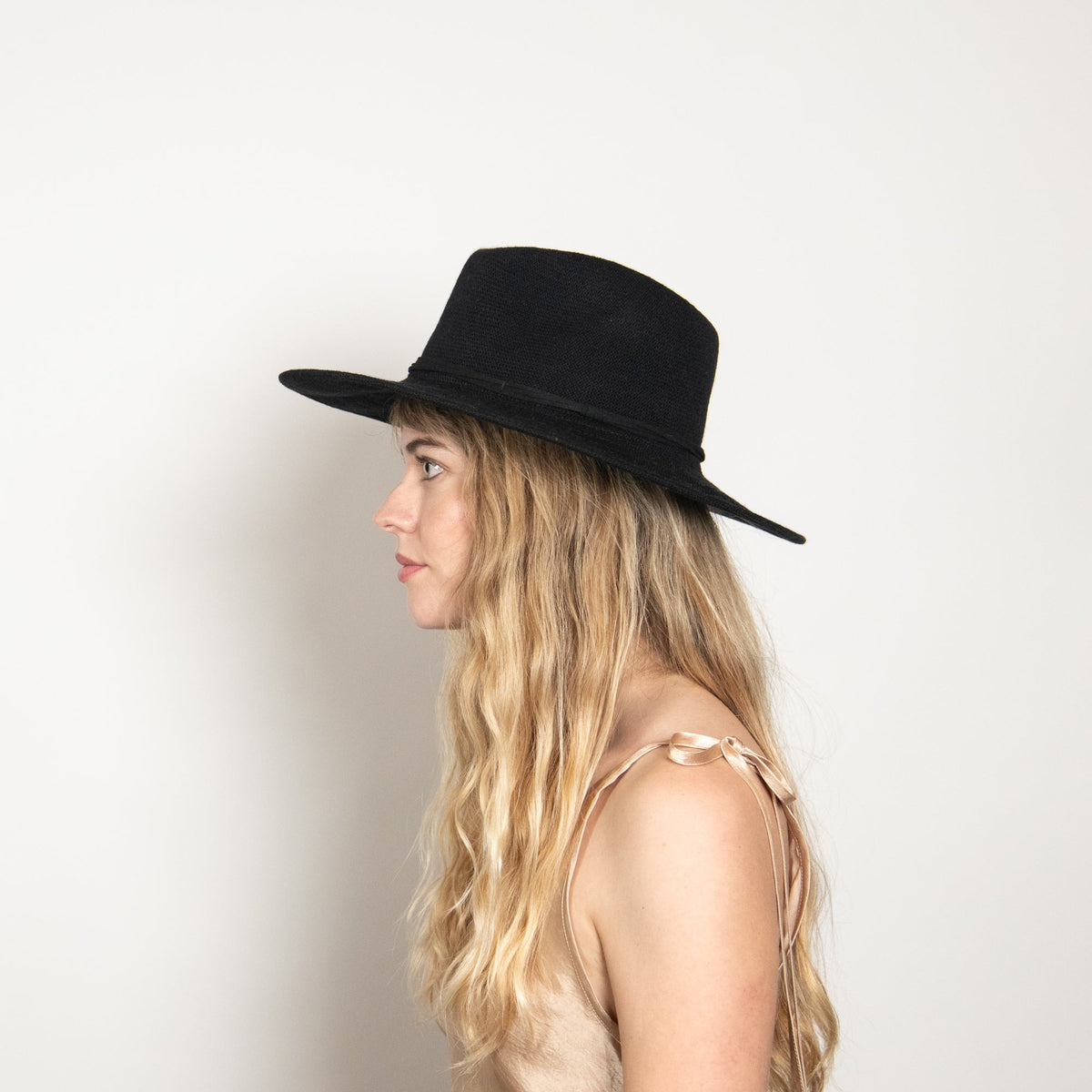 Wisteria Black Suede-Band Panama Hat