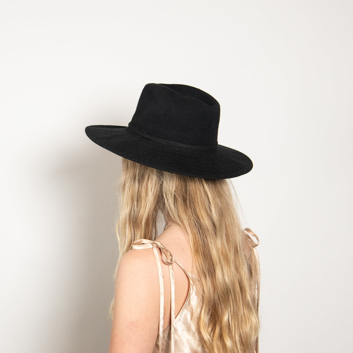 Wisteria Black Suede-Band Panama Hat