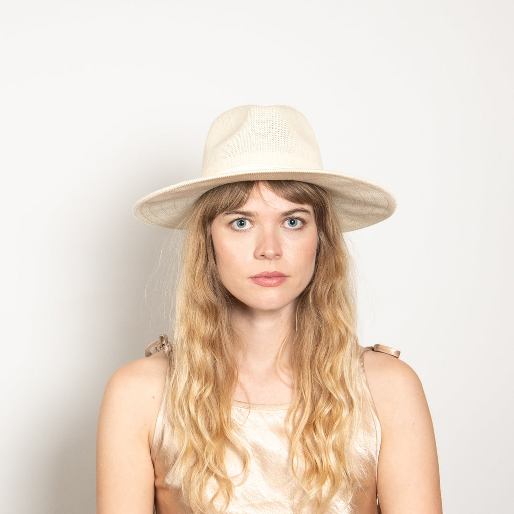 Larkspur Ivory Suede-Band Panama Hat