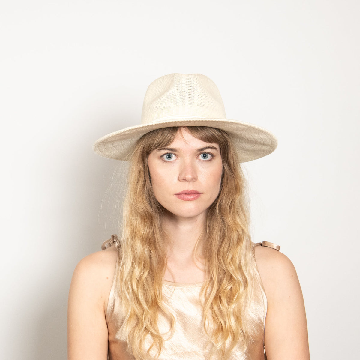 Larkspur Ivory Suede-Band Panama Hat