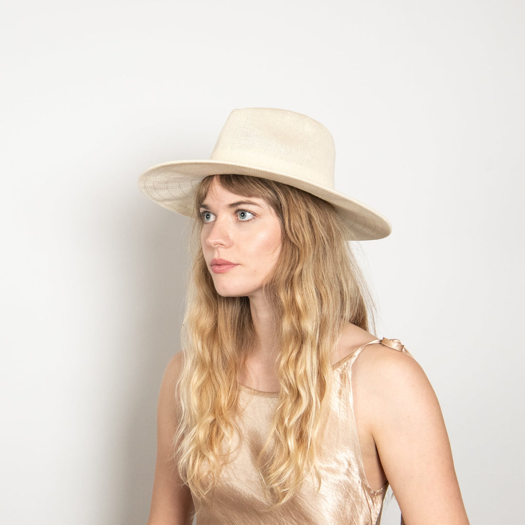 Larkspur Ivory Suede-Band Panama Hat