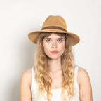 Verona Camel Woven Straw Panama Hat