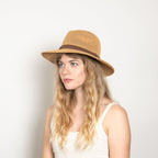 Verona Camel Woven Straw Panama Hat