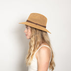 Verona Camel Woven Straw Panama Hat