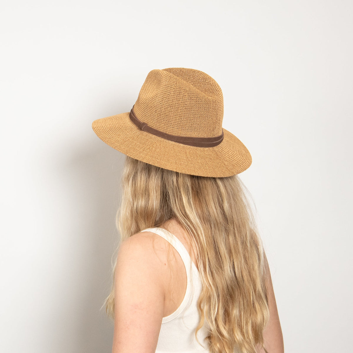 Verona Camel Woven Straw Panama Hat