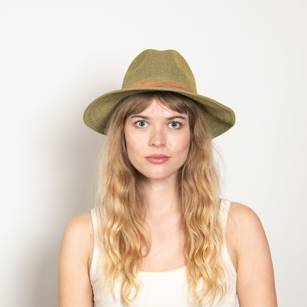 Marbella Sage Woven Straw Panama Hat