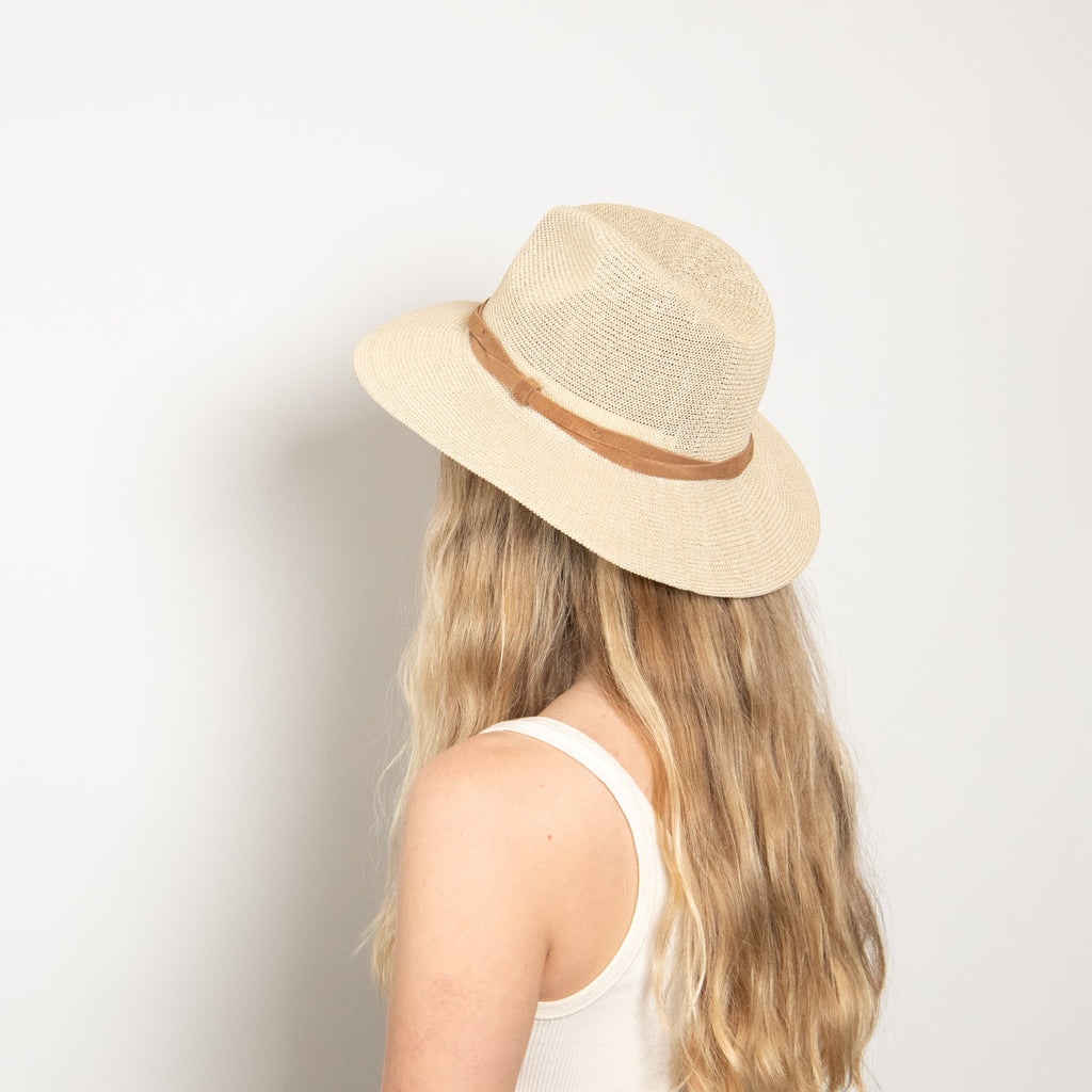 Opaline Natural Woven Straw Panama Hat