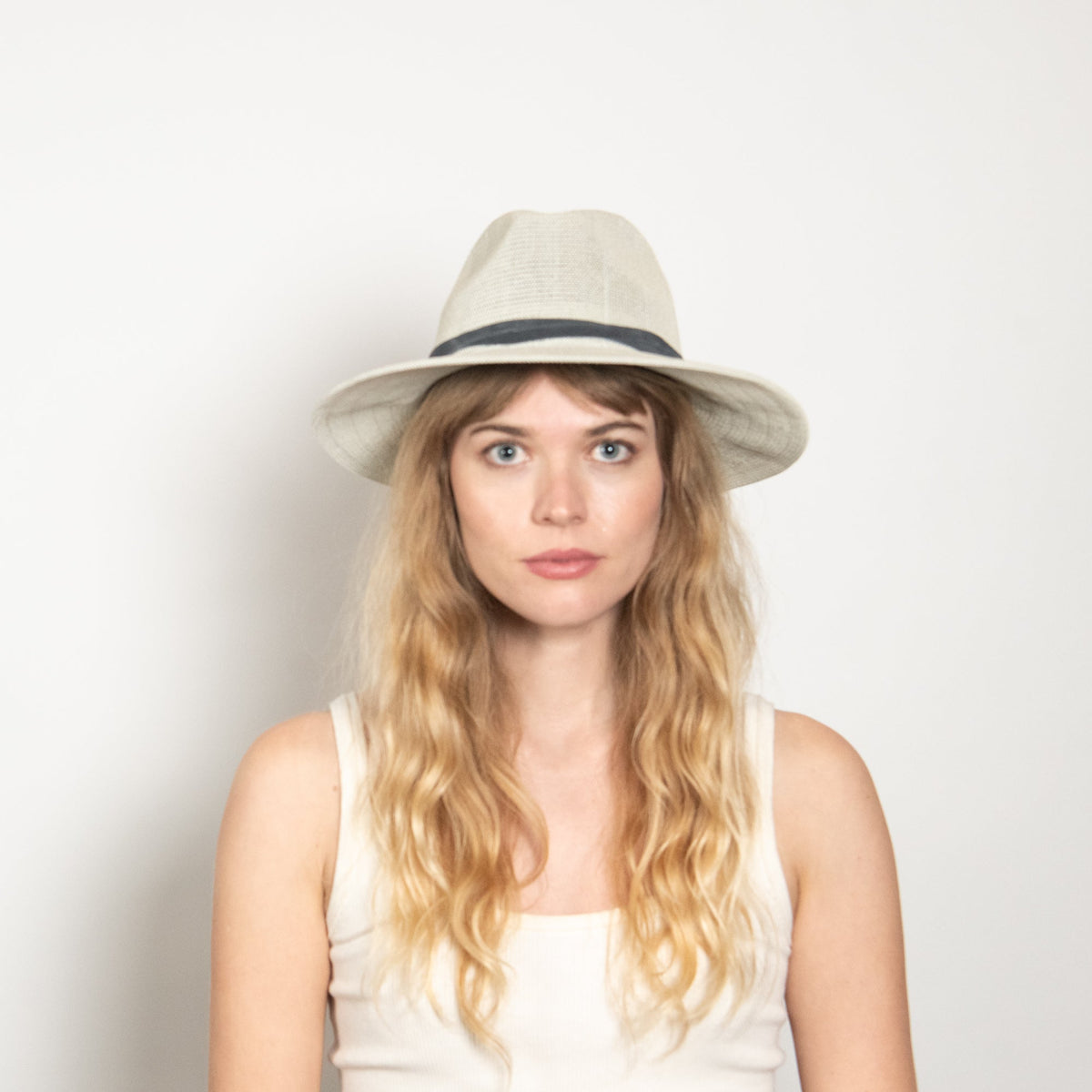 Serene Light Grey Woven Straw Panama Hat