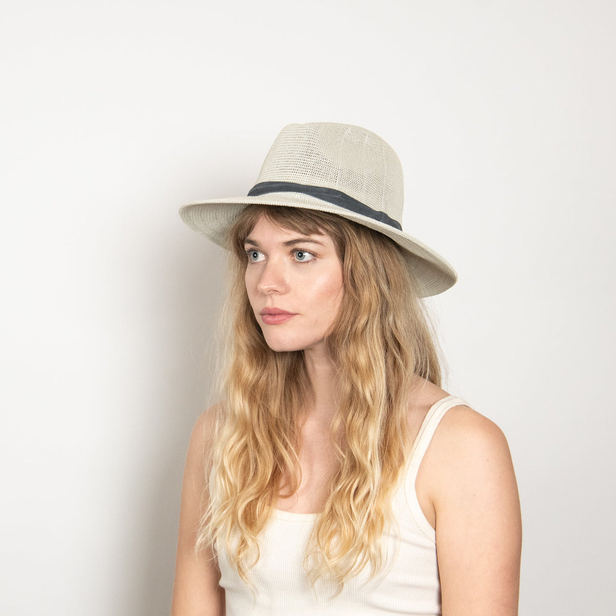 Serene Light Grey Woven Straw Panama Hat
