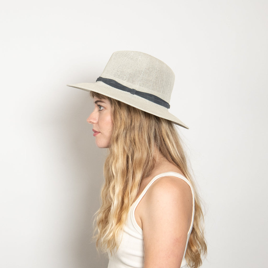 Serene Light Grey Woven Straw Panama Hat