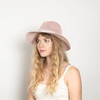 Elowen Pink Woven Straw Panama Hat