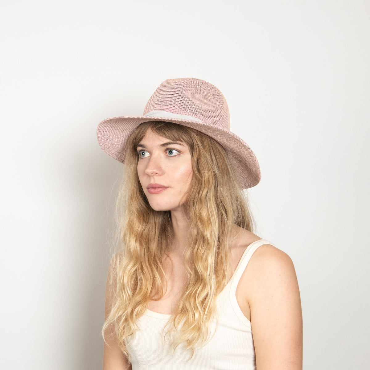 Elowen Pink Woven Straw Panama Hat