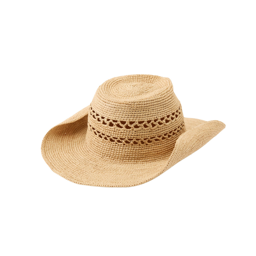 Lumina Raffia Crochet Cowboy Fedora