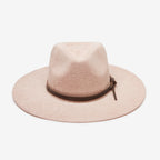 Aurelia Blush Leather-Trim Mesh Panama Hat