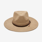 Zenith Tan Leather-Trim Mesh Panama Hat