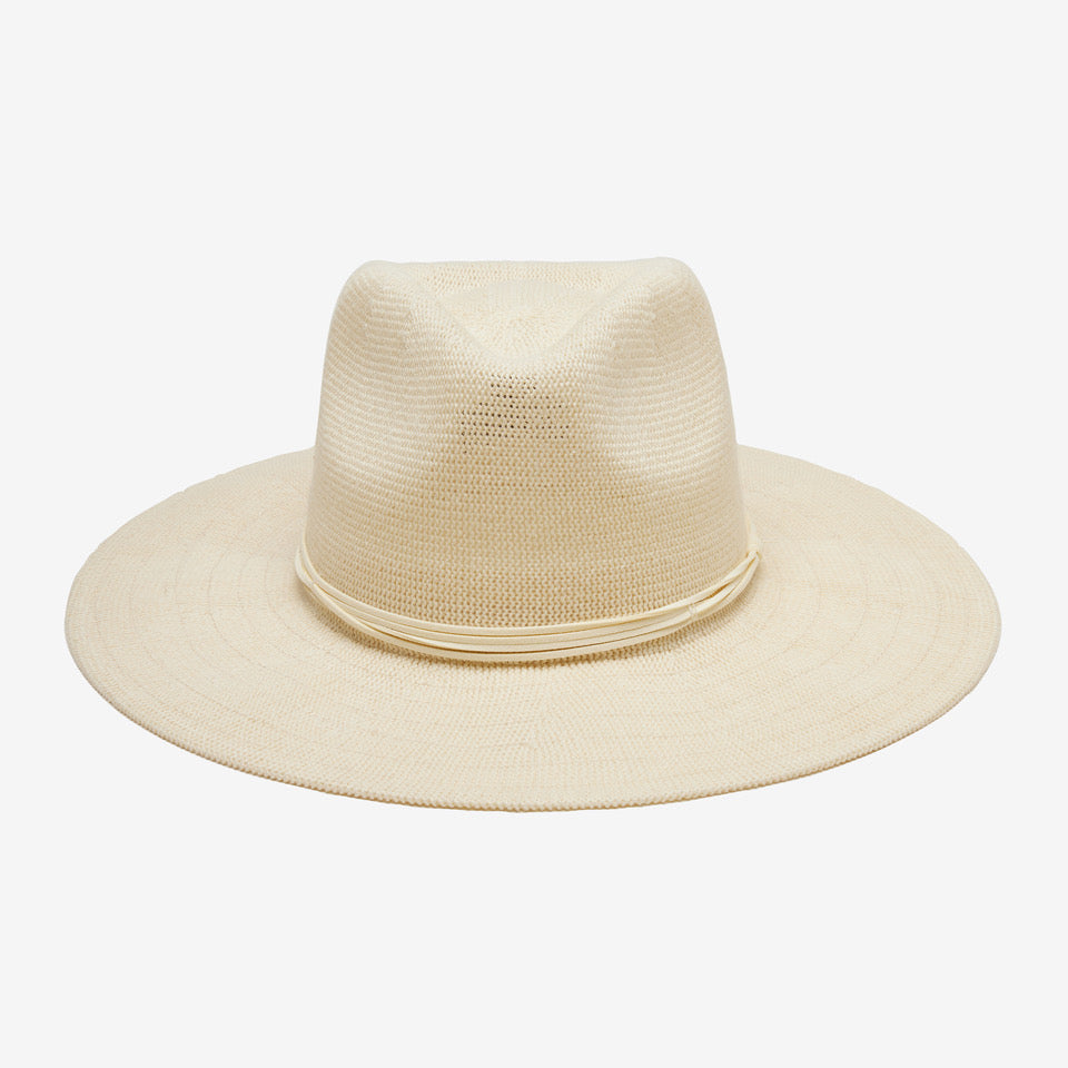 Larkspur Ivory Suede-Band Panama Hat
