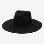 Belmora Black Packable Wool Fedora