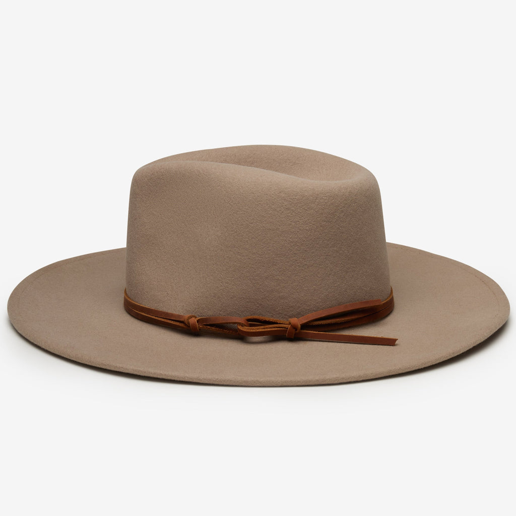 Ondine Taupe Packable Wool Fedora