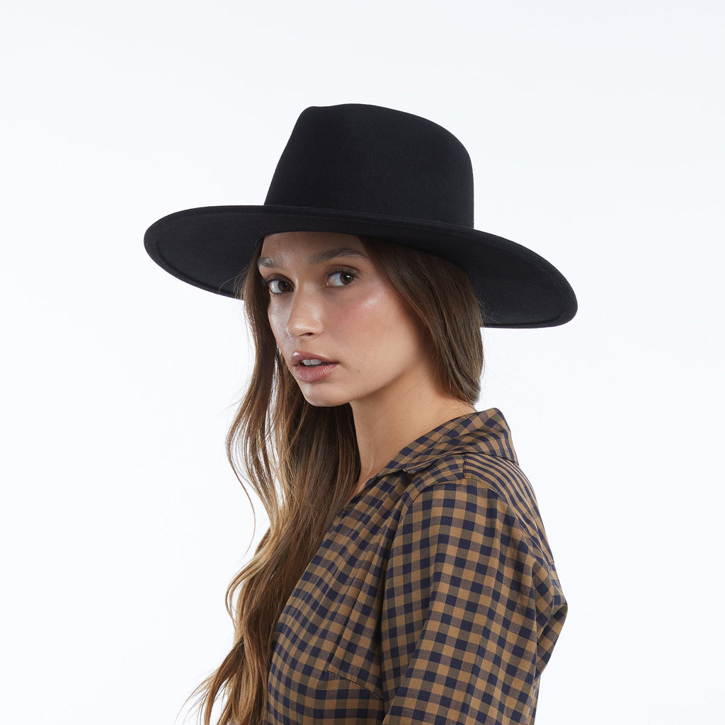 Belmora Black Packable Wool Fedora