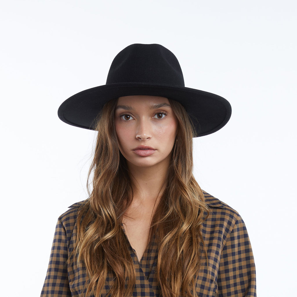 Belmora Black Packable Wool Fedora