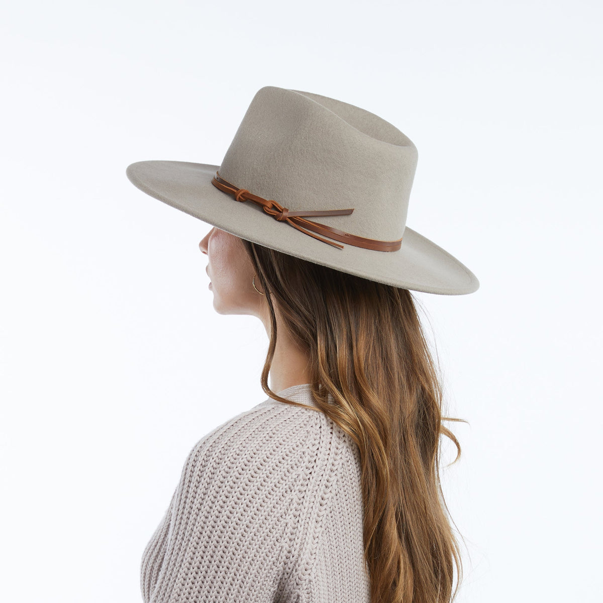 Ondine Taupe Packable Wool Fedora