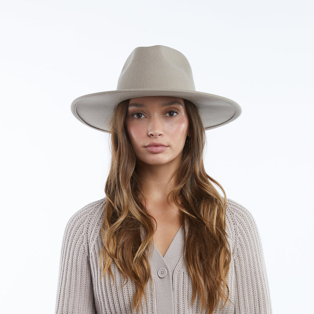 Ondine Taupe Packable Wool Fedora