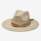 Halcyon Camel Scarf-Trim Mesh Panama Hat