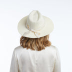 Emberly Ivory Scarf-Trim Mesh Panama Hat