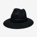 Celestine Black Woven Straw Panama Hat