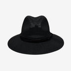 Celestine Black Woven Straw Panama Hat