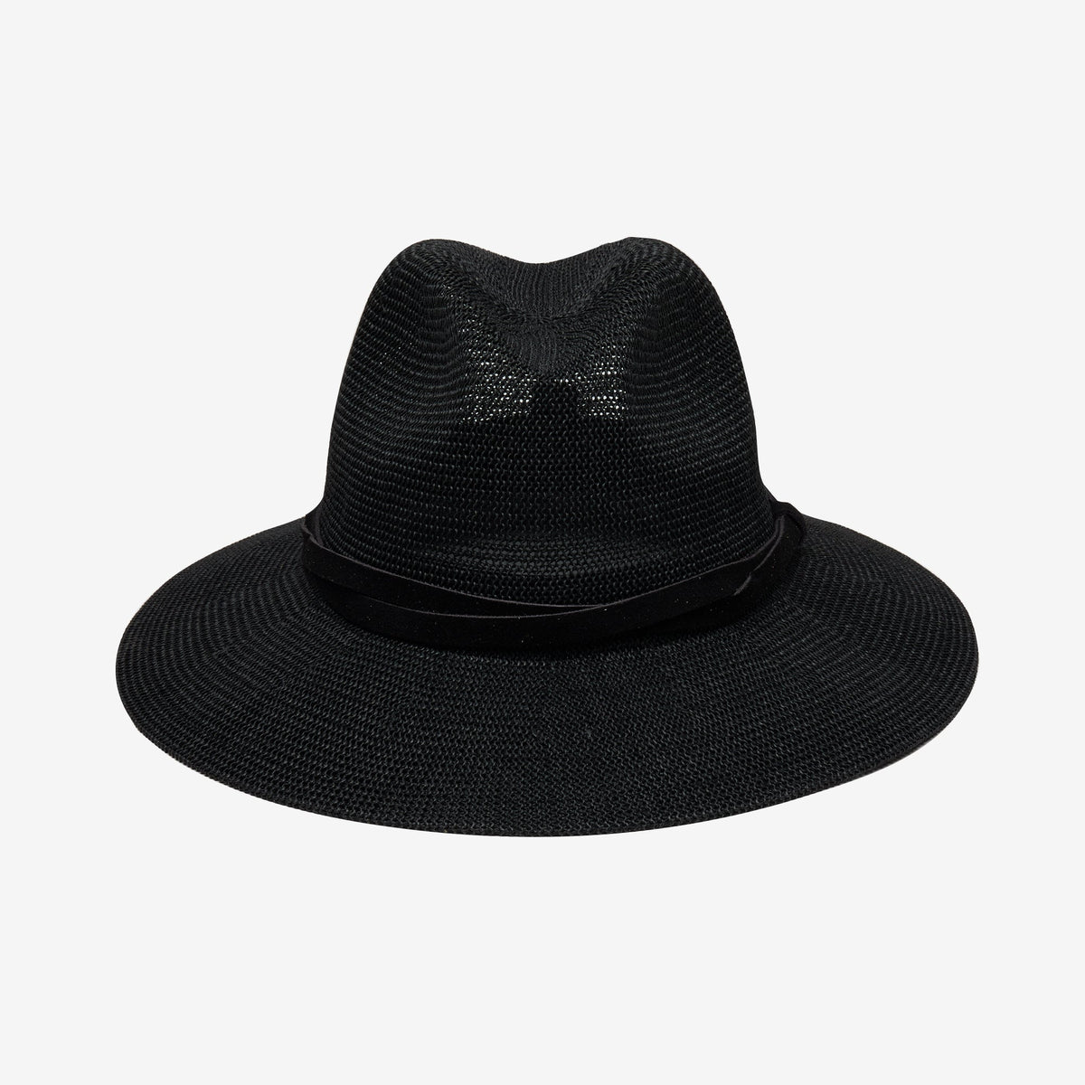 Celestine Black Woven Straw Panama Hat