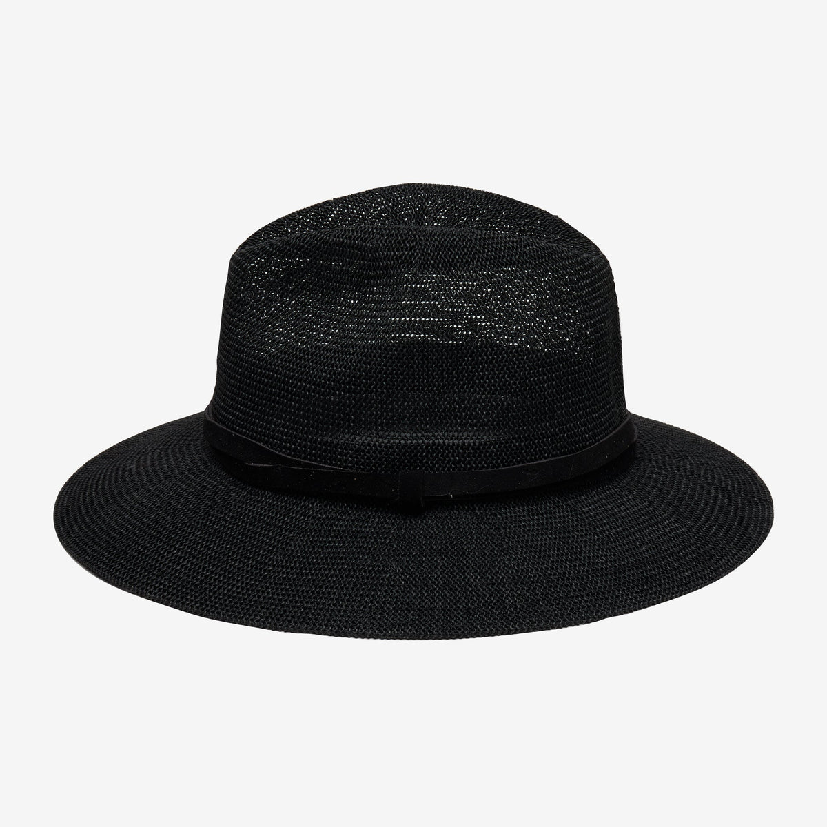 Celestine Black Woven Straw Panama Hat