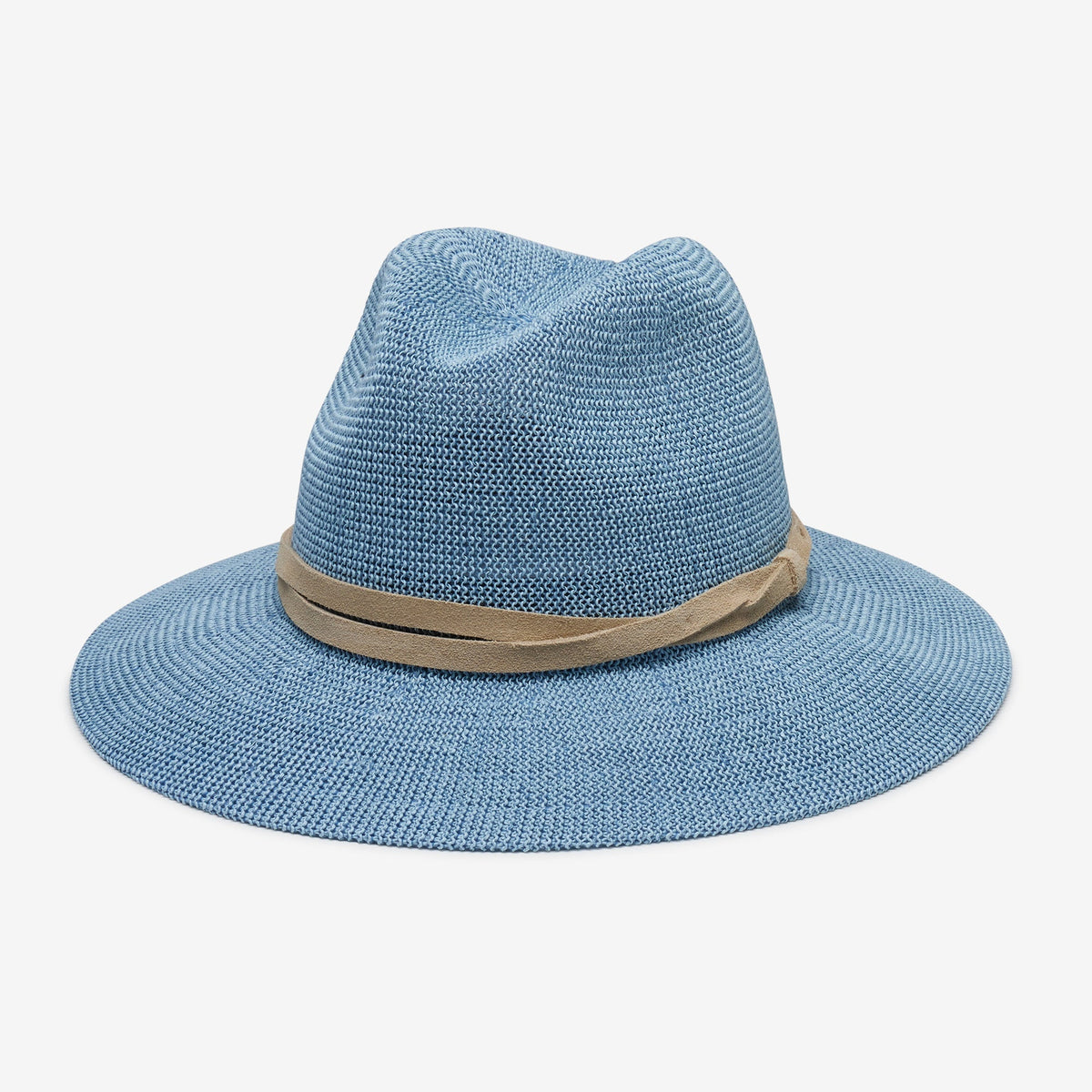 Aveline Light Blue Woven Straw Panama Hat