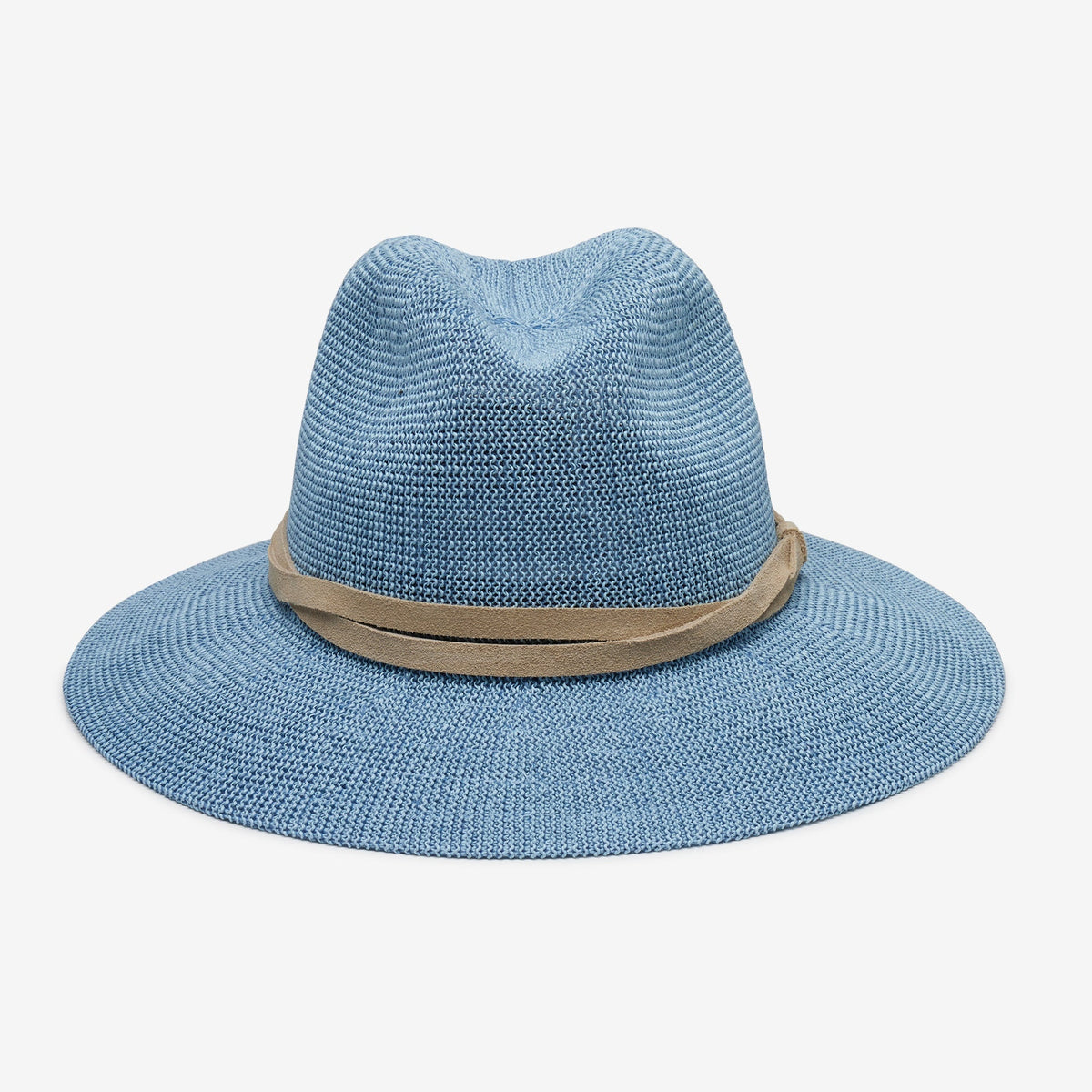Aveline Light Blue Woven Straw Panama Hat