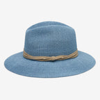 Aveline Light Blue Woven Straw Panama Hat