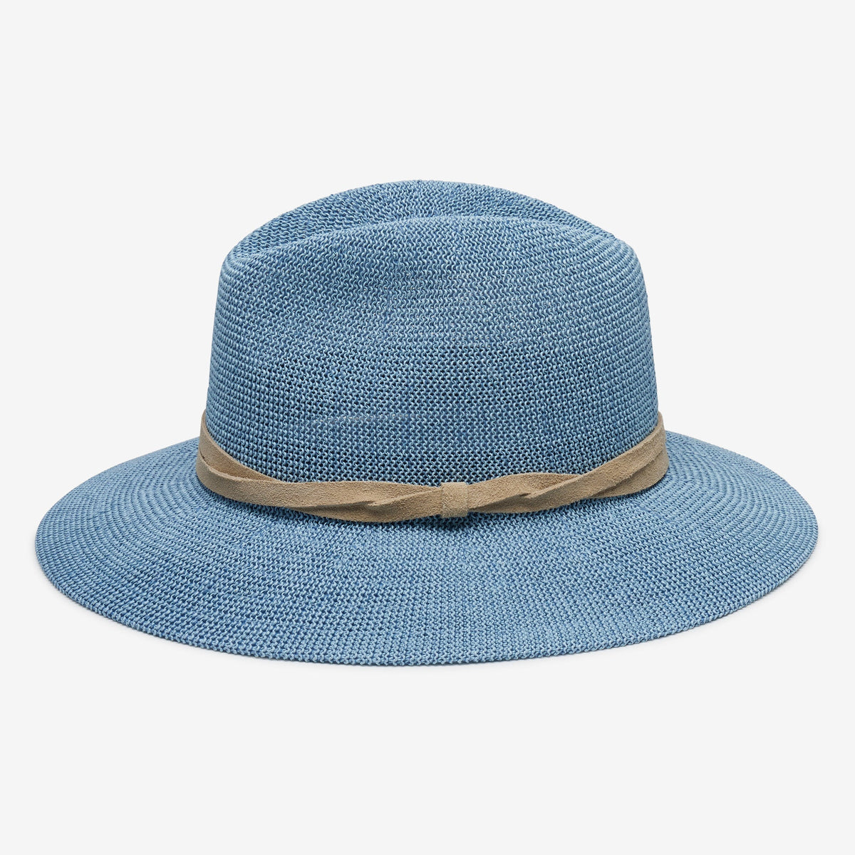Aveline Light Blue Woven Straw Panama Hat