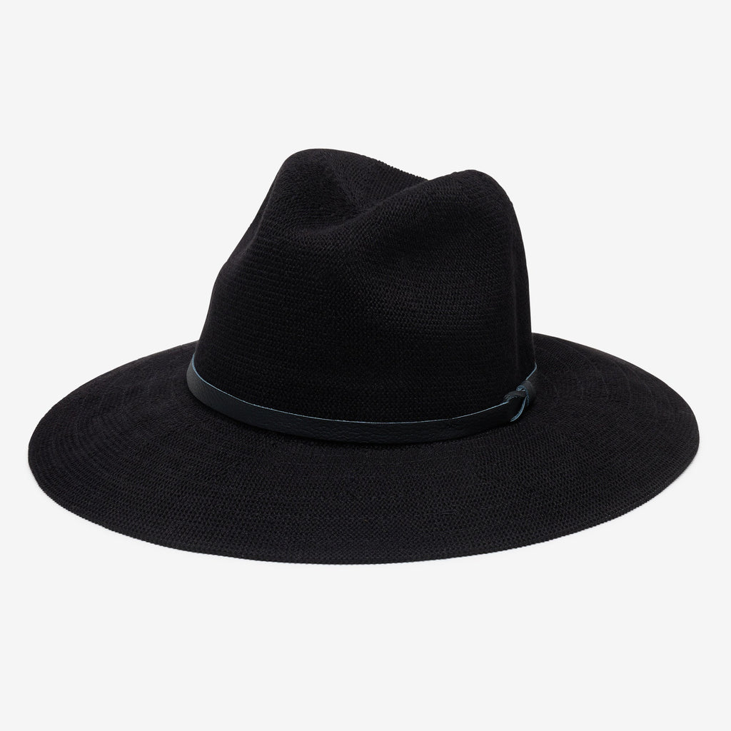 Sablewood Black Wide-Brim Packable Panama Hat