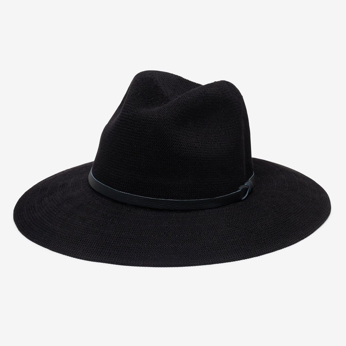 Sablewood Black Wide-Brim Packable Panama Hat
