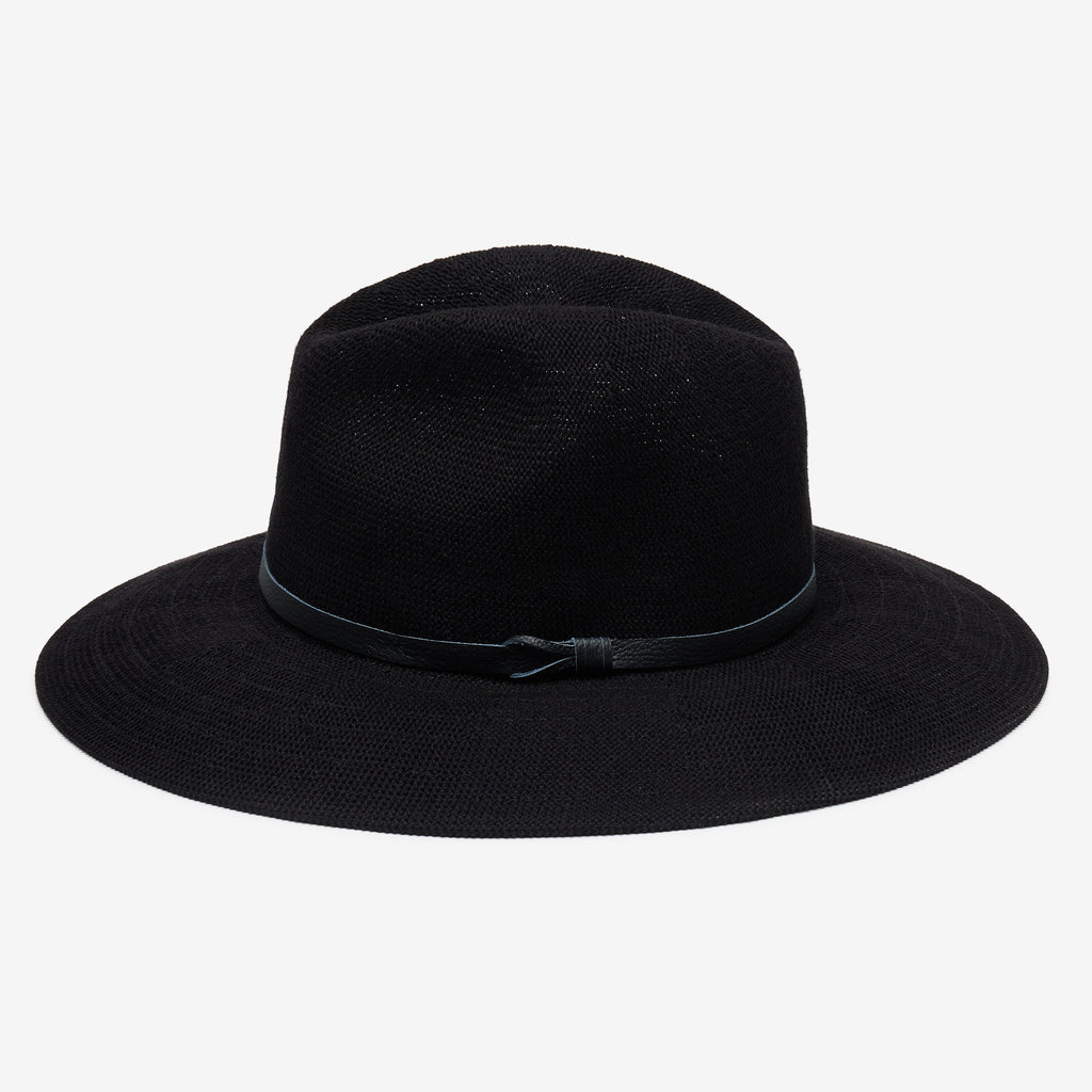 Sablewood Black Wide-Brim Packable Panama Hat