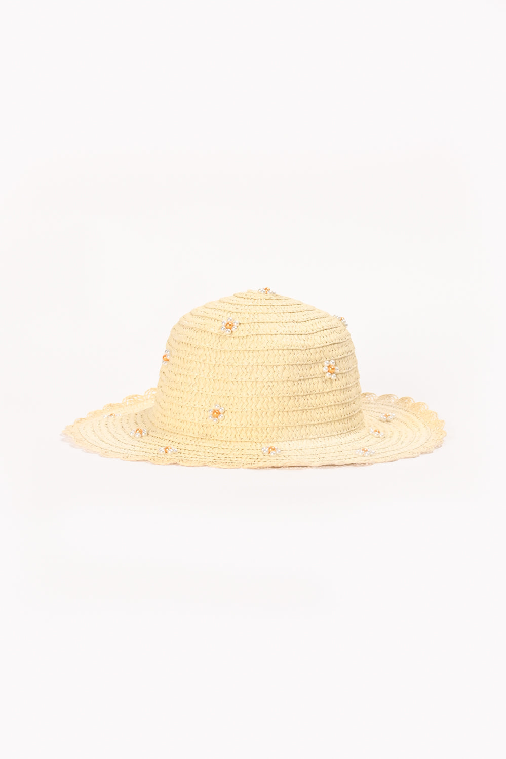 Girls' Tumble Ecru Embellished Hat