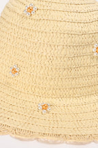 Girls' Tumble Ecru Embellished Hat