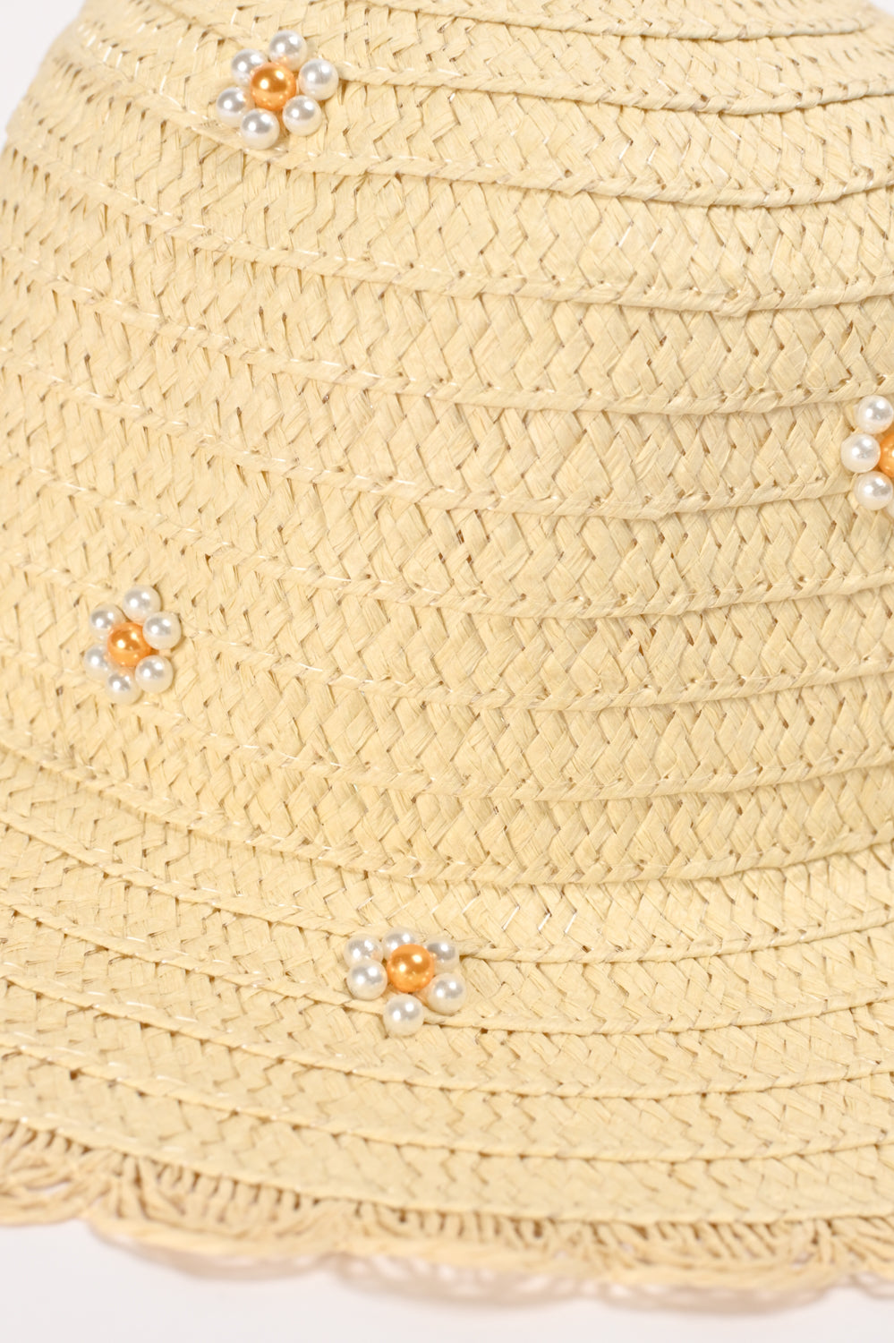 Girls' Tumble Ecru Embellished Hat