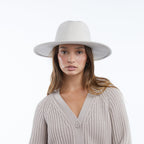 Azurine Putty Packable Wool Fedora